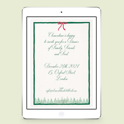 Green Pines Digital Invitation