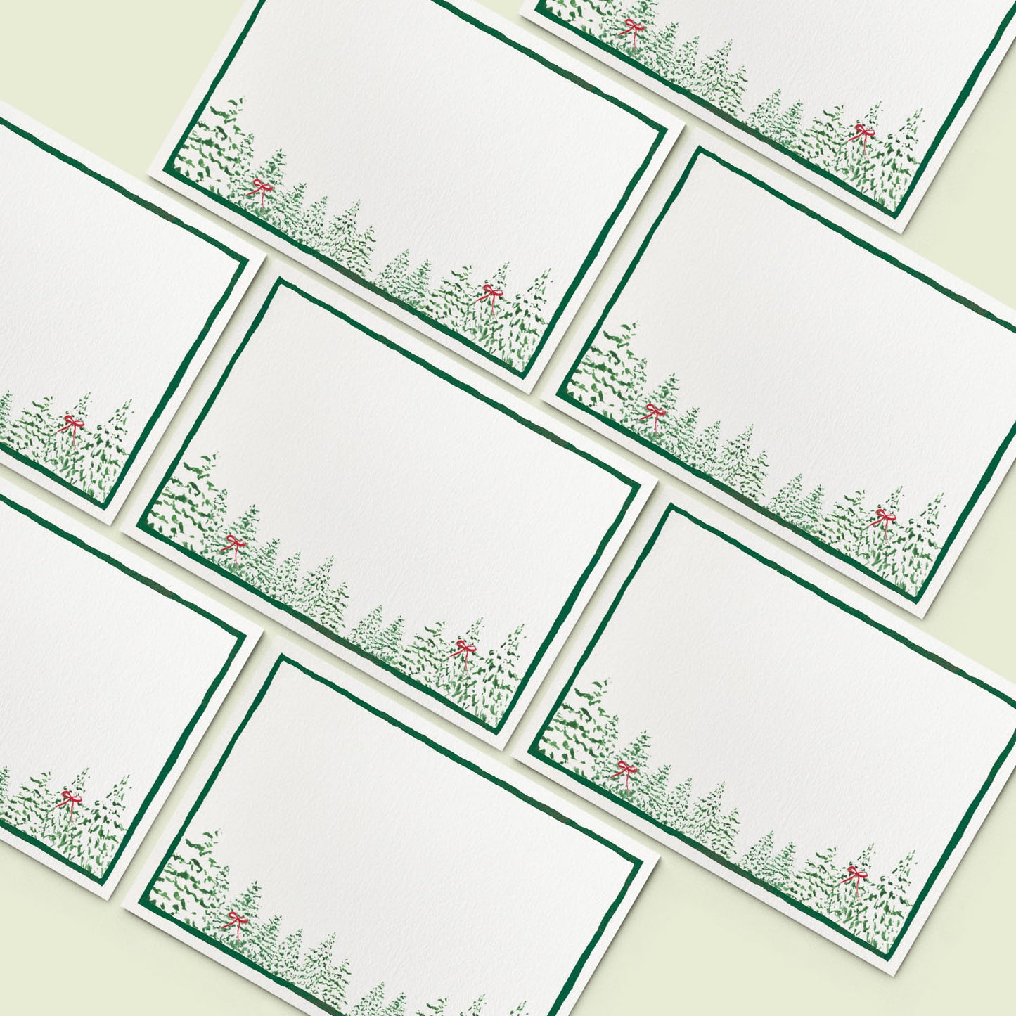 Green Pines Mini Personal Stationery Cards