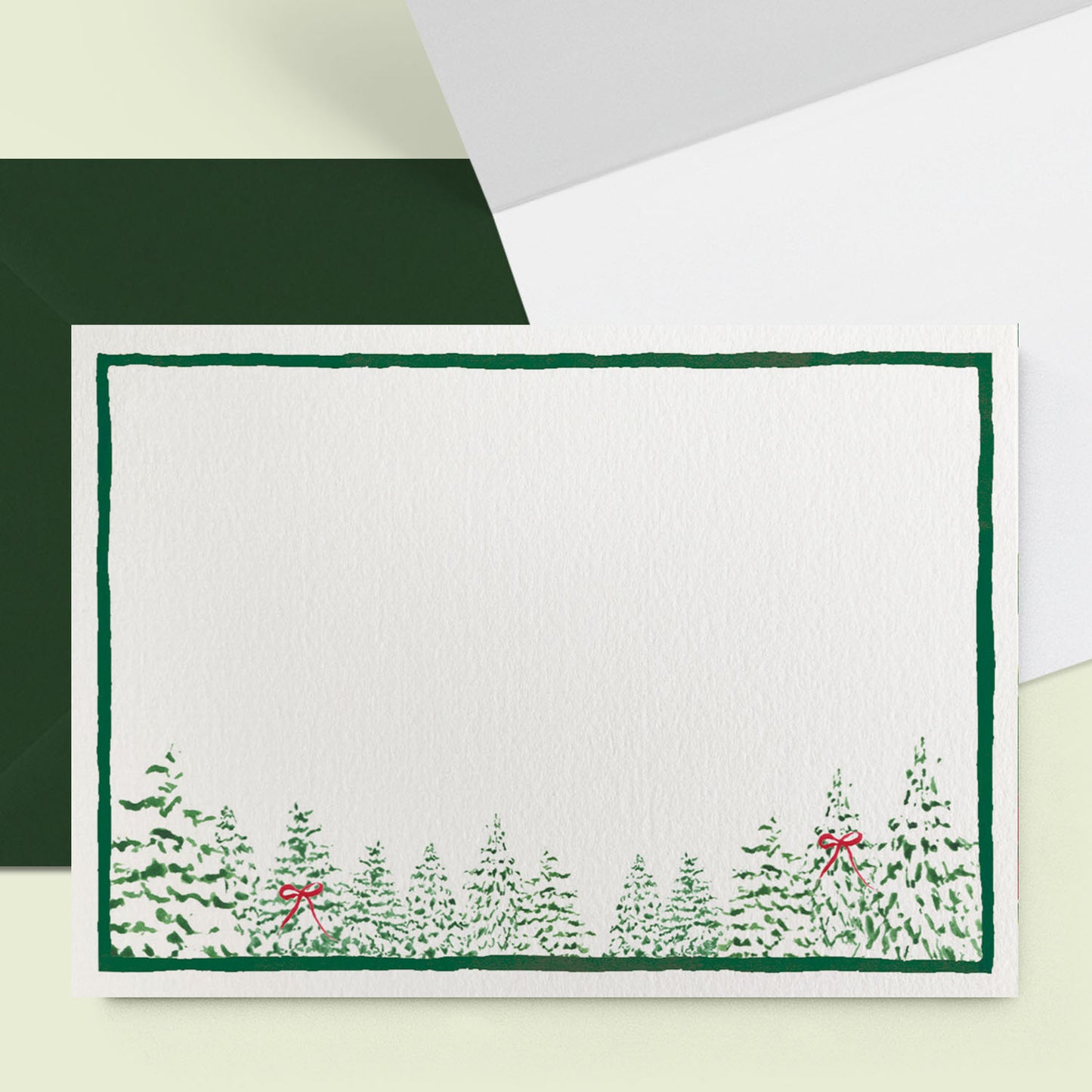 Green Pines Mini Personal Stationery Cards