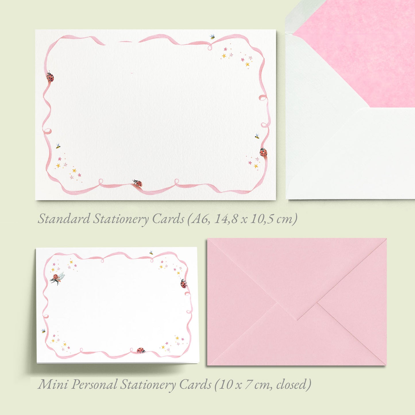 Ladybirds Mini Personal Stationery Cards