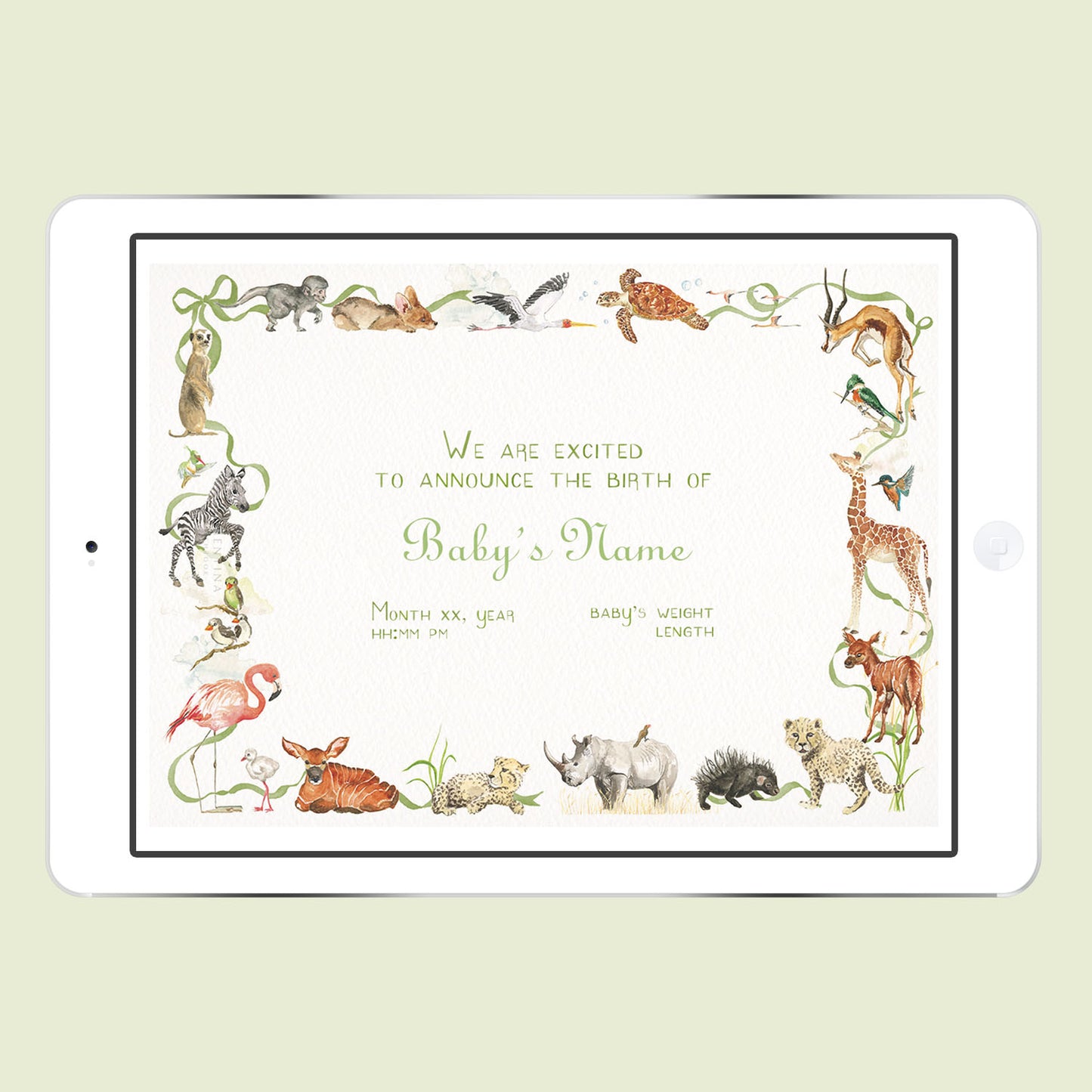 Little African World Digital Birth Announcement
