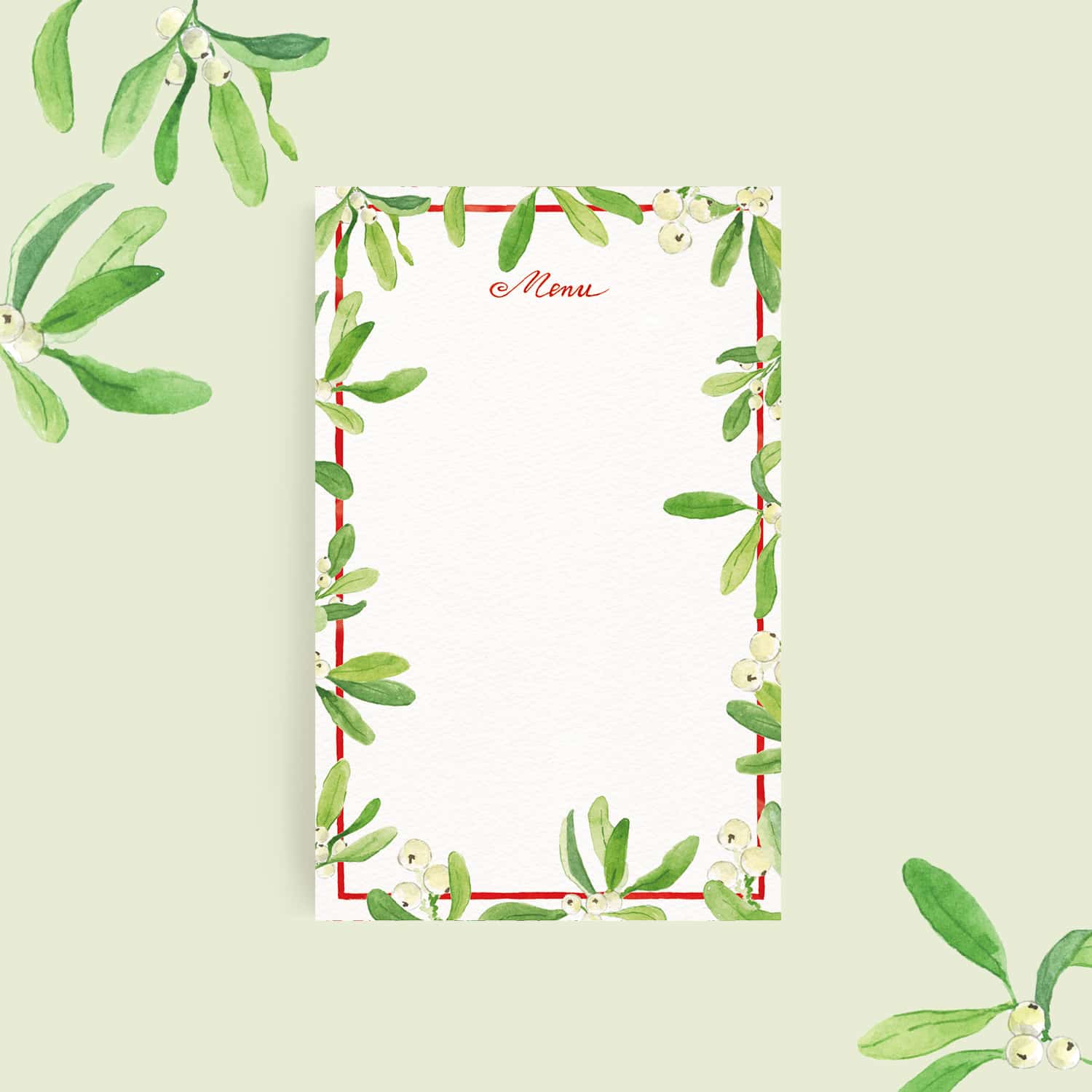 MIstletoe Kiss Menus - 1