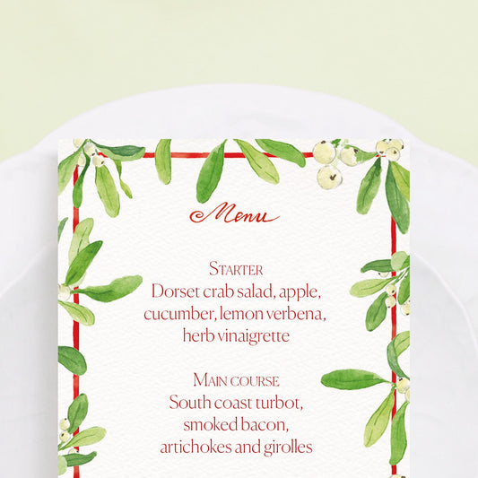 MIstletoe Kiss Menus - 2
