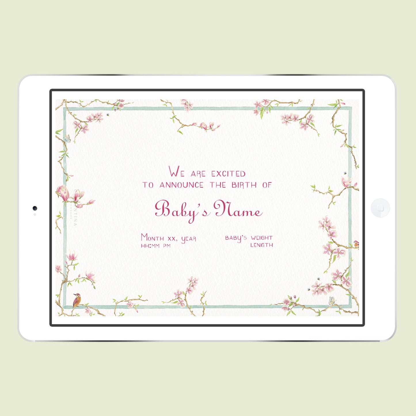 Magnolia Digital Birth Announcement