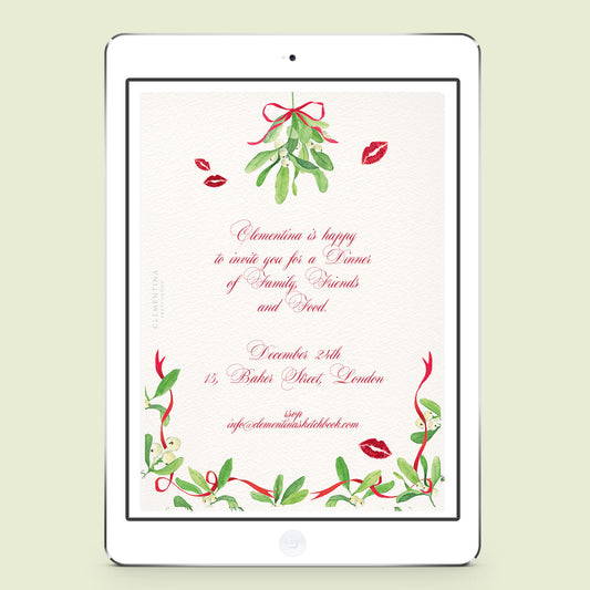 Mistletoe Kiss Digital Invitation - 01