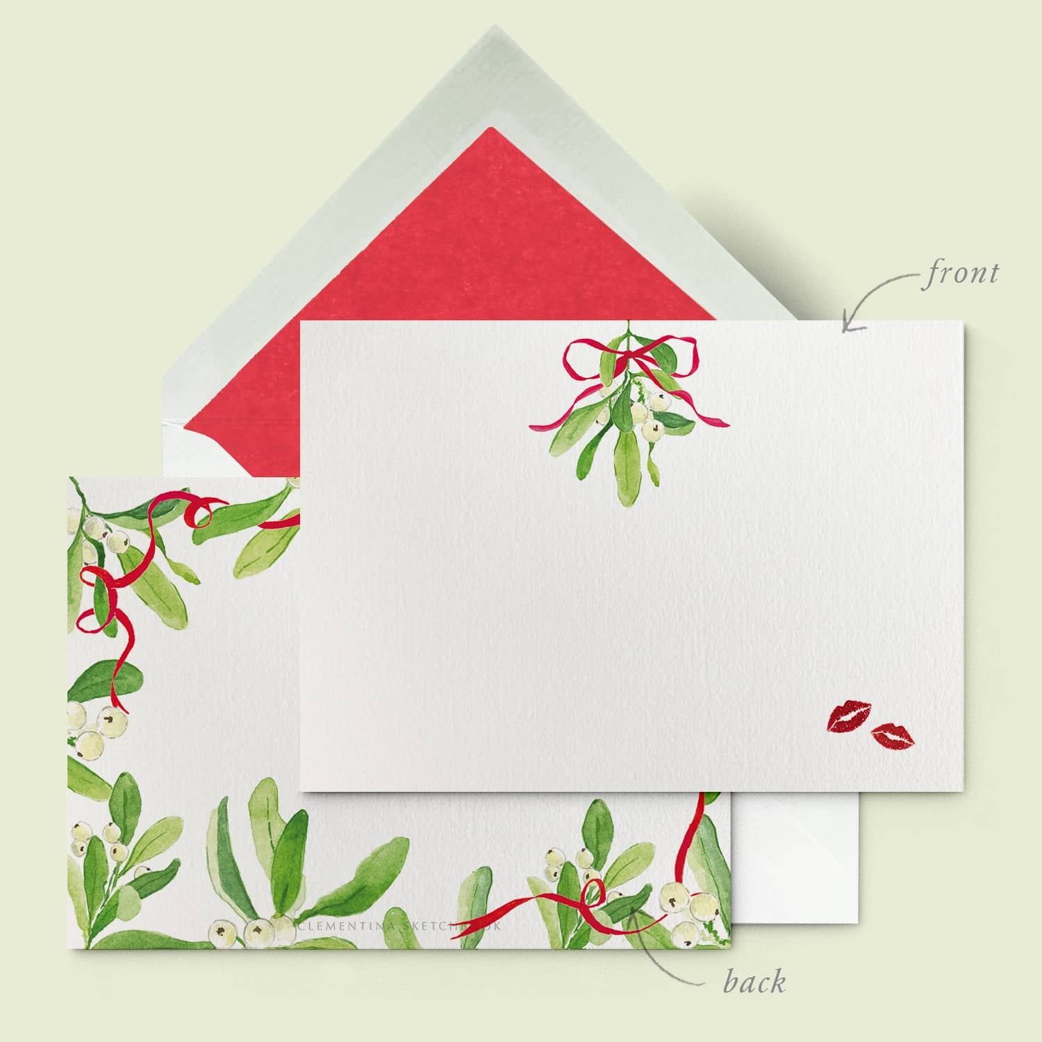 Mistletoe Stationery Card - 01