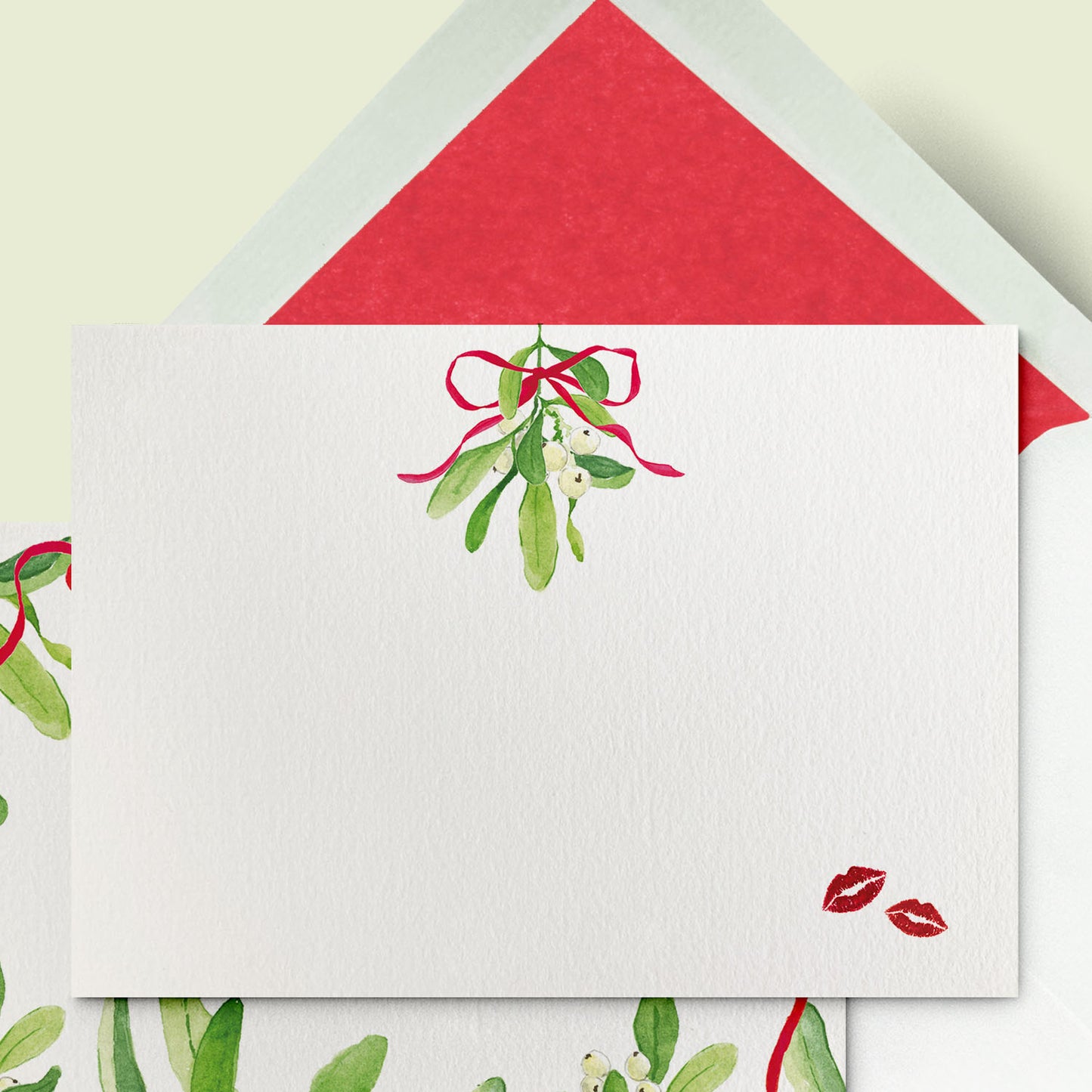 Mistletoe Kiss Stationery Cards