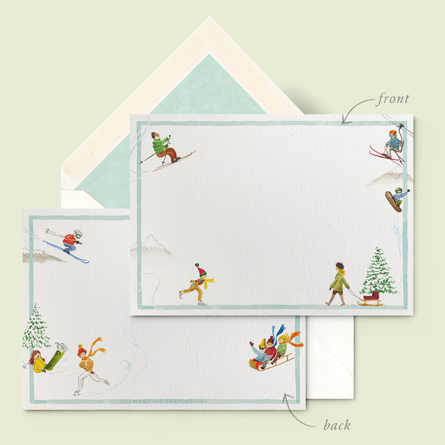 Mountain Activities Stationery Card - 01