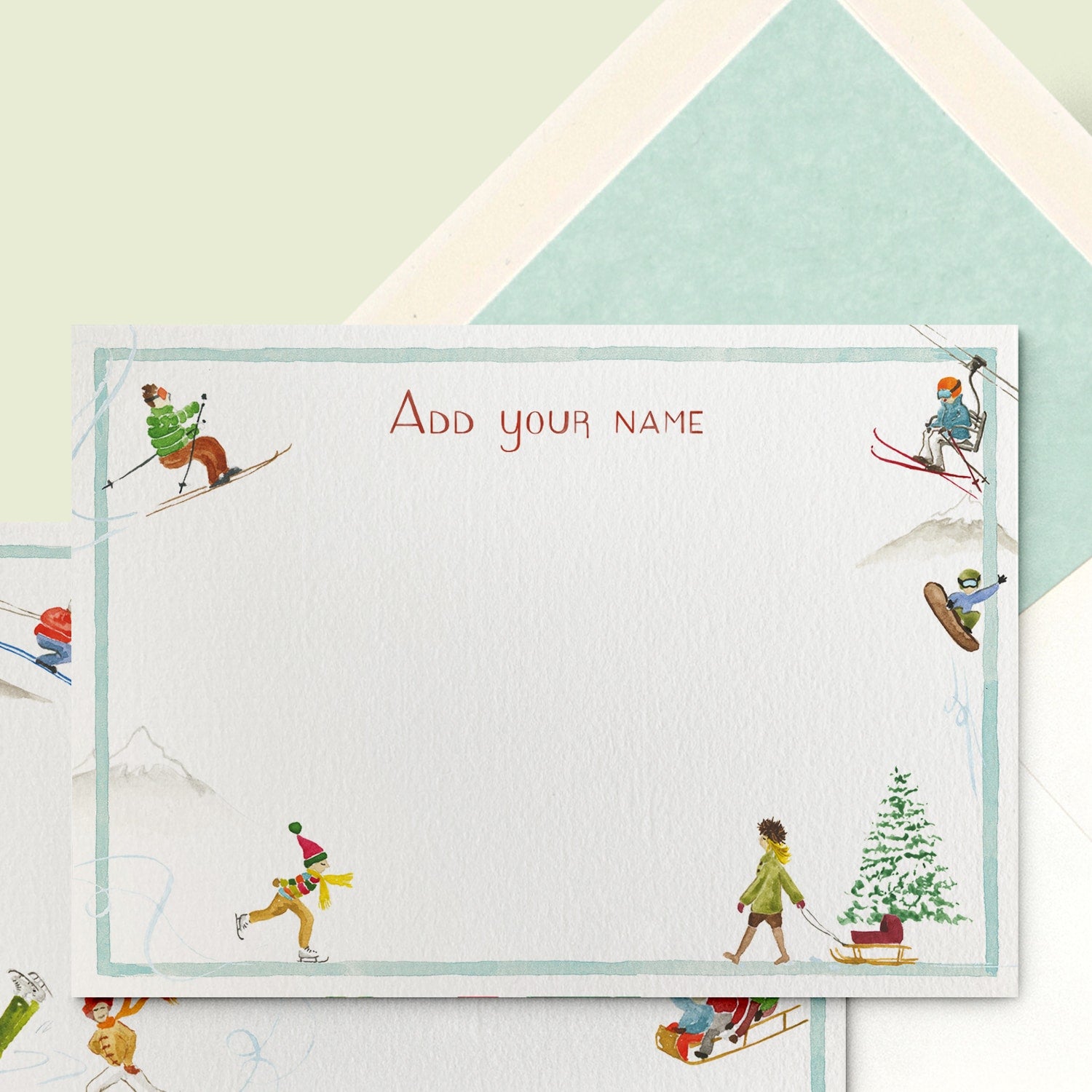 Mountain Activities Stationery Card - 02