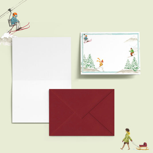 Mountain Activities Mini Personal Stationery Cards
