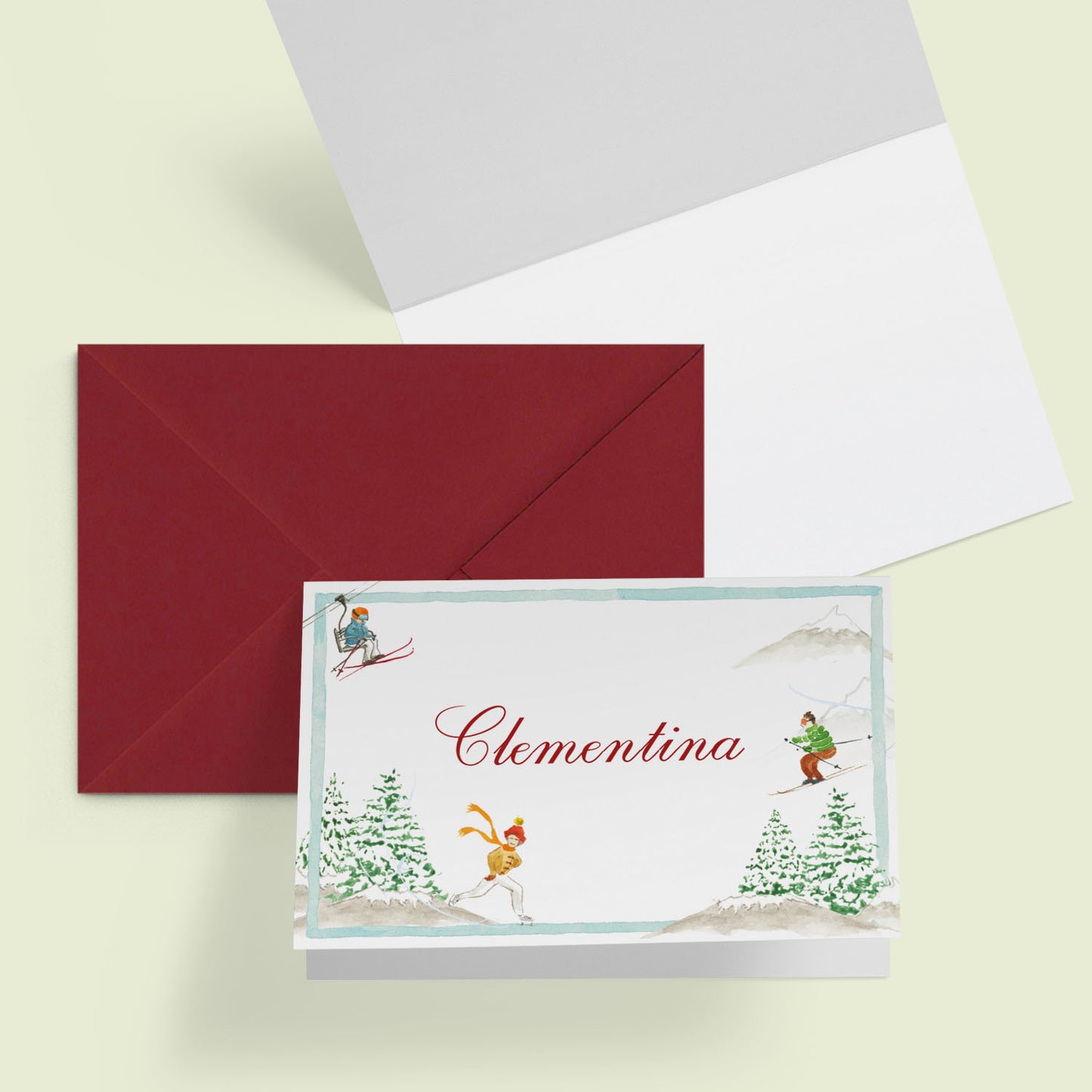 Mountain Activities Mini Personal Stationery Cards