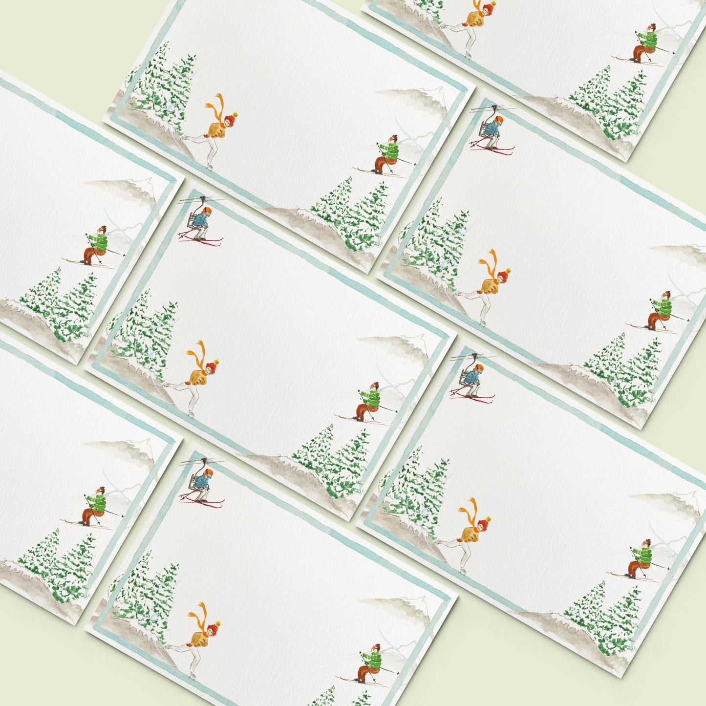 Mountain Activities Mini Personal Stationery Cards