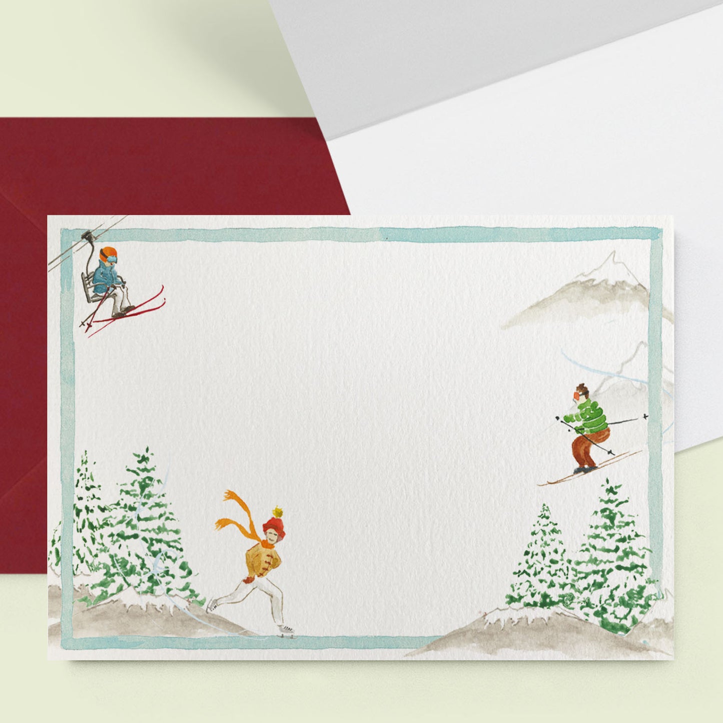 Mountain Activities Mini Personal Stationery Cards