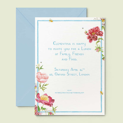 Peonies Printed Invitations - Cover - 01