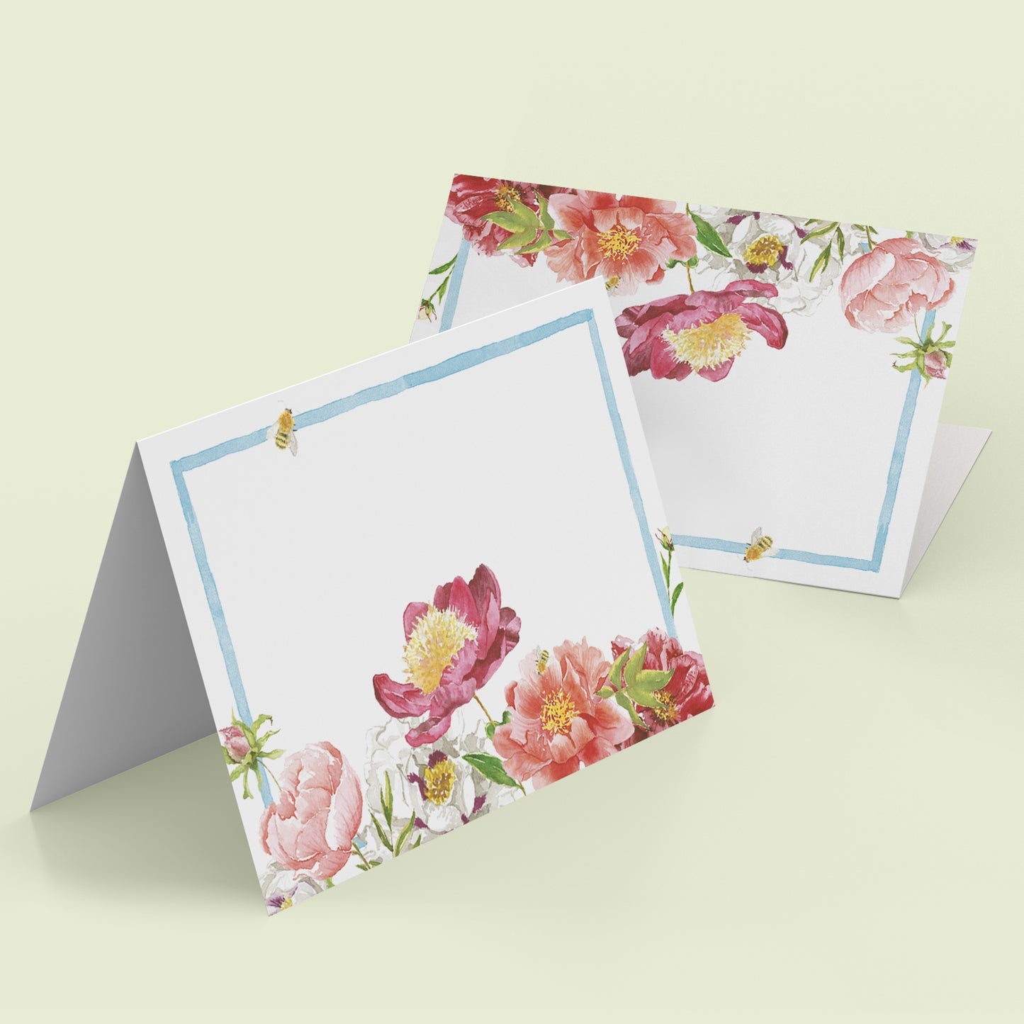 Peonies place cards - 01
