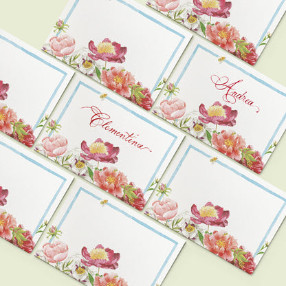 Peonies place cards - 03