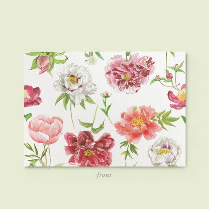 Peonies stationery cards - 03