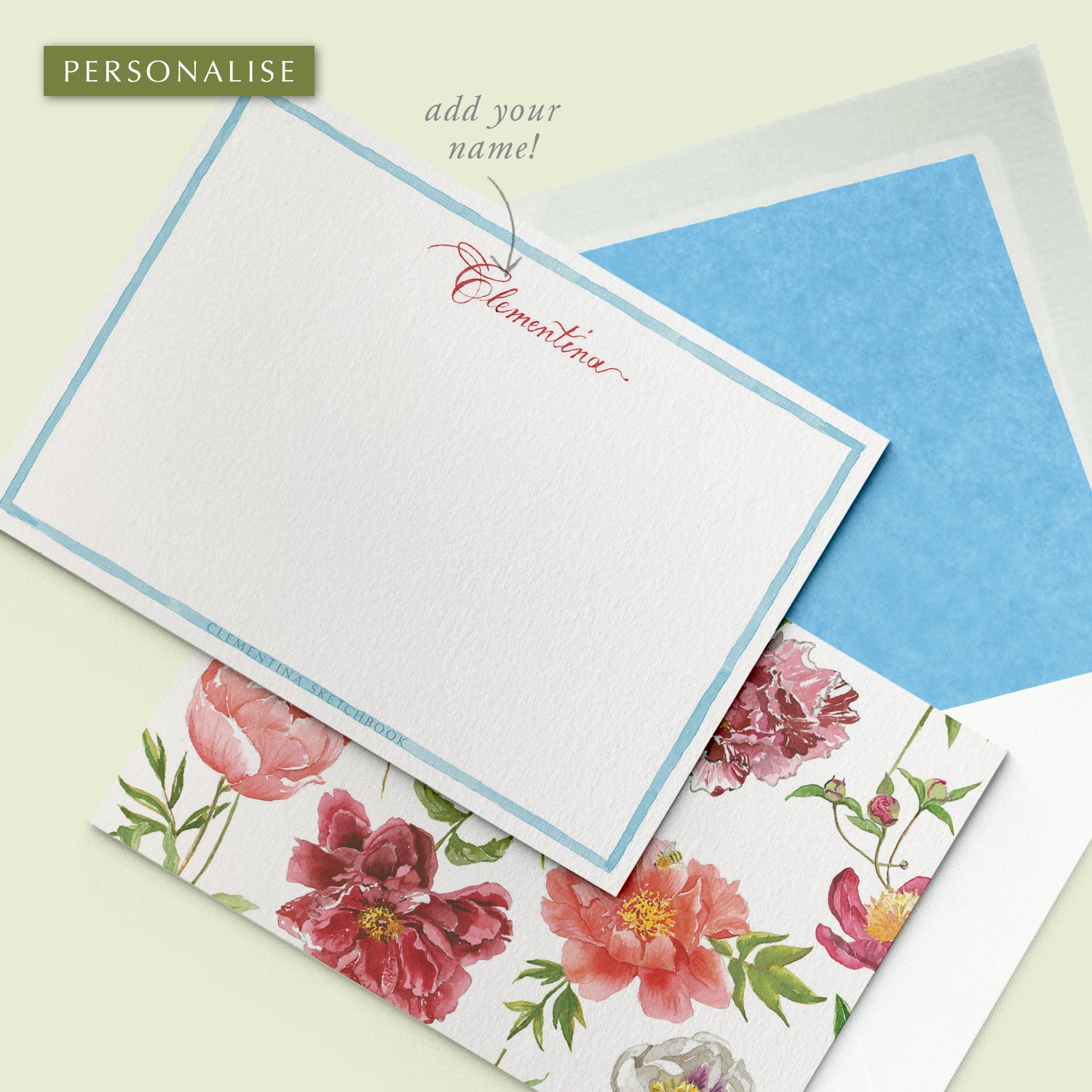 Peonies stationery cards - 05