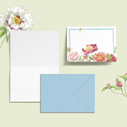 Peonies Mini Personal Stationery Cards