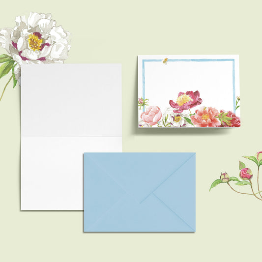 Peonies Mini Personal Stationery Cards