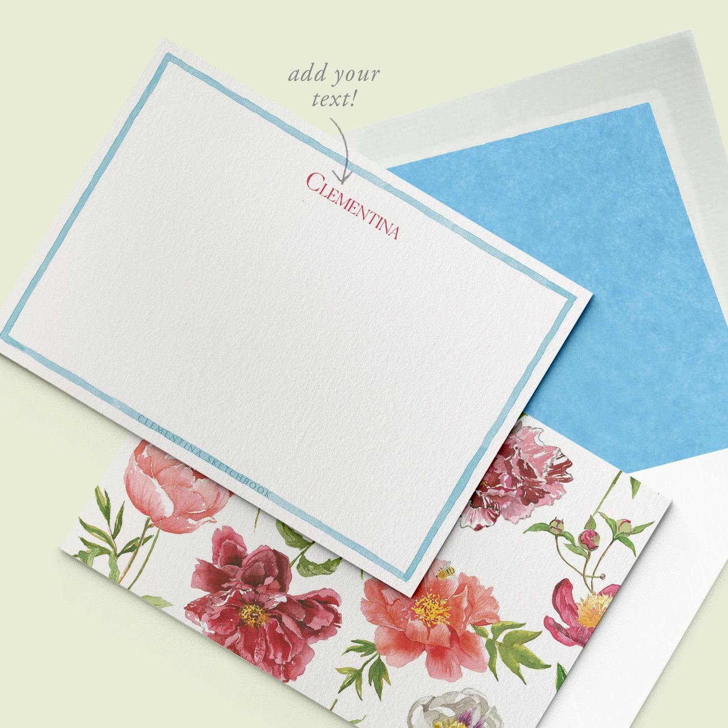 Peonies Stationery Cards
