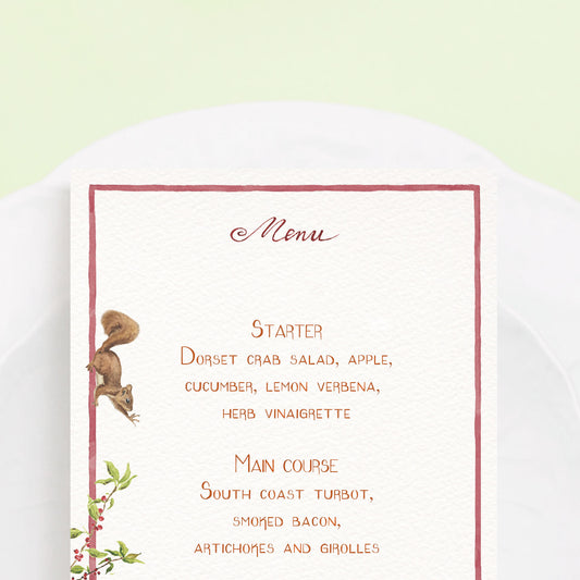 Pomegranate & Squirrels Menus