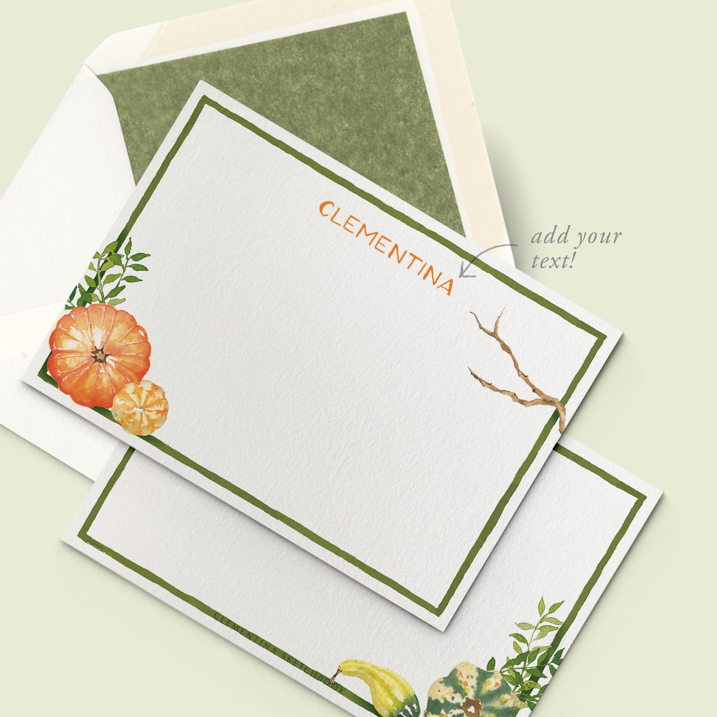 Pumpkin Garden Stationery Cards