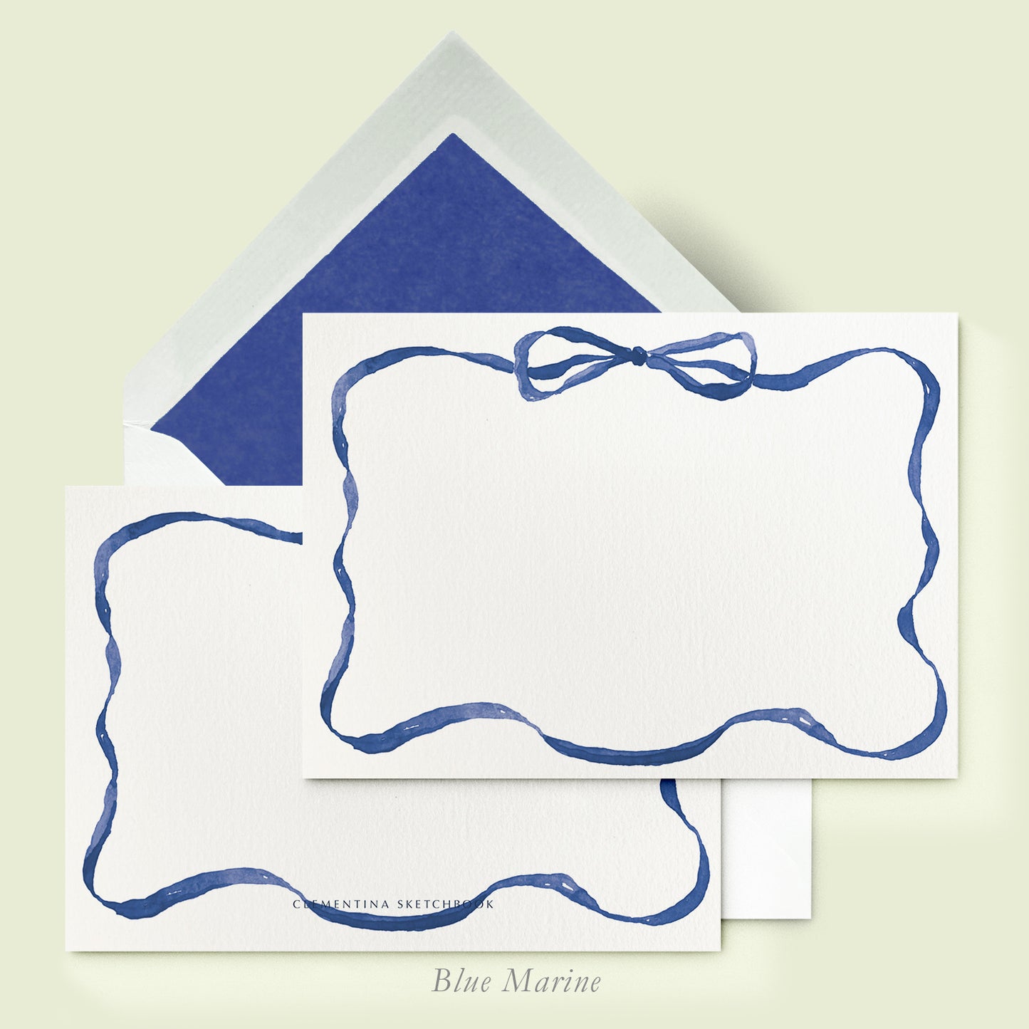 Ribbons - Stationery Cards - Blue Marine Variation