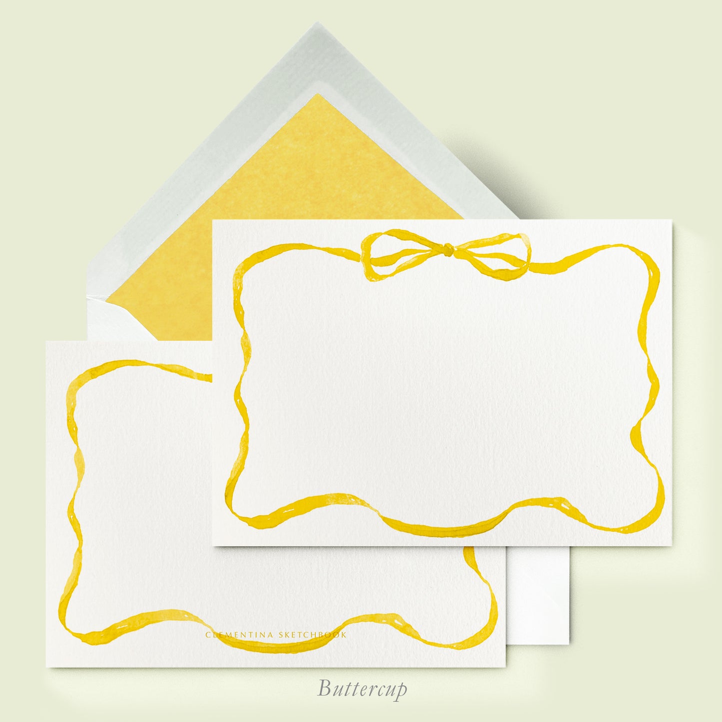 Ribbons - Stationery Cards - Buttercup Variation