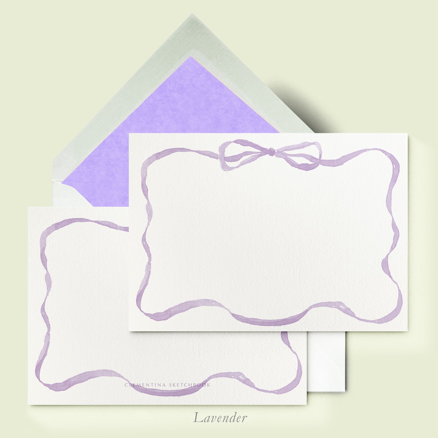 Ribbons - Stationery Cards - Lavender Variation