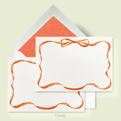 Ribbons - Stationery Cards - Orange Variation