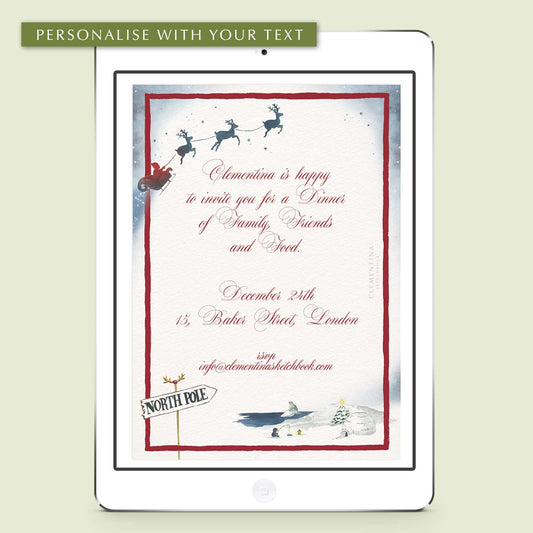 Santa North Pole Invitation Digital - Mockup - 01