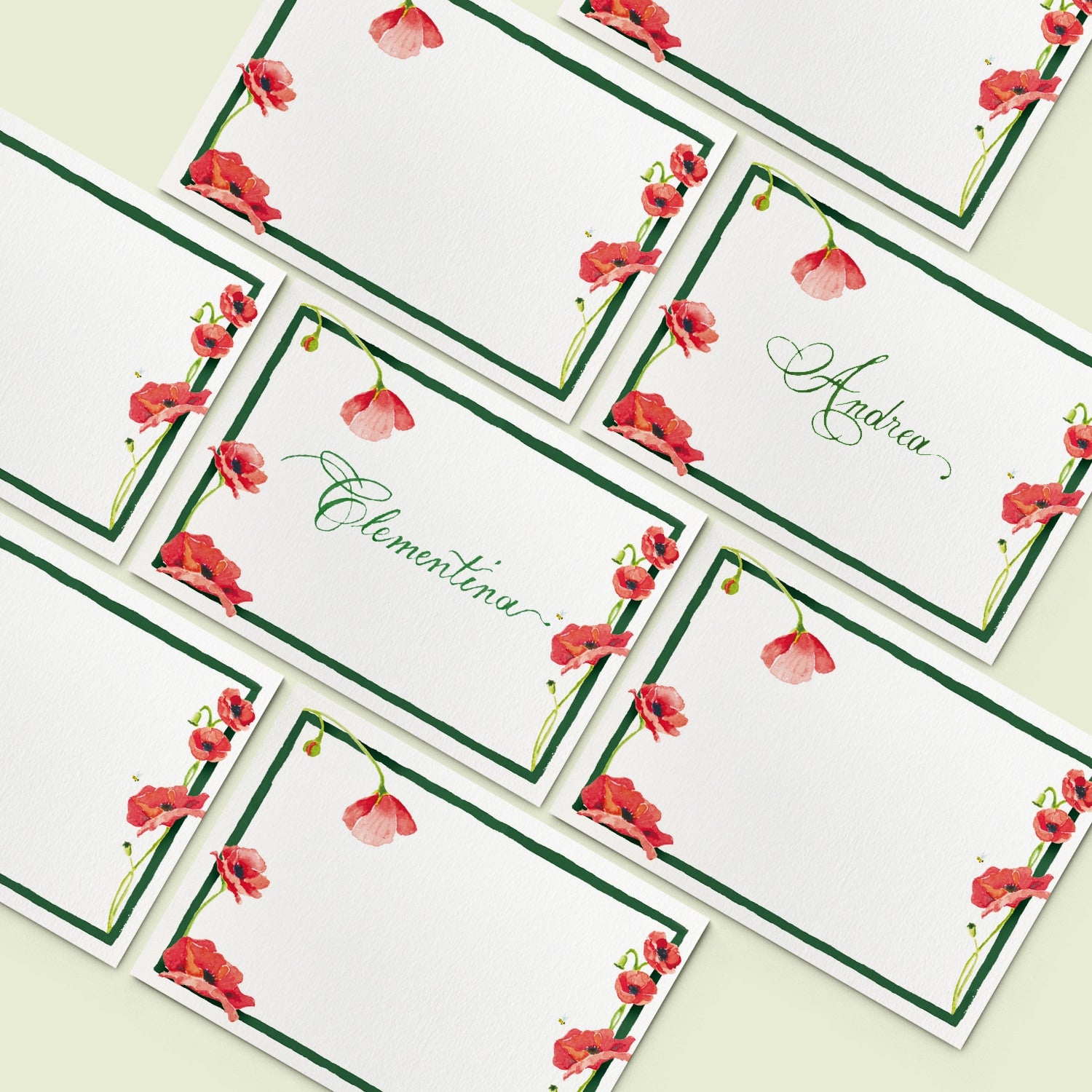 Scarlet Poppies place cards - 03