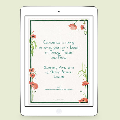 Scarlet Poppies digital invitation