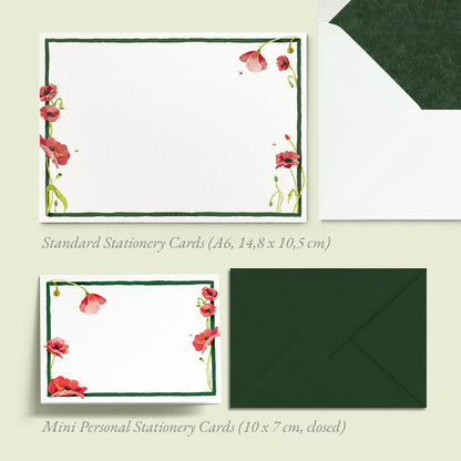 Scarlet Poppies Mini Personal Stationery Cards