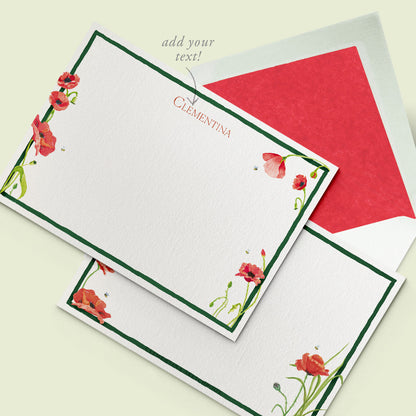 Scarlet Poppies Stationery Cards