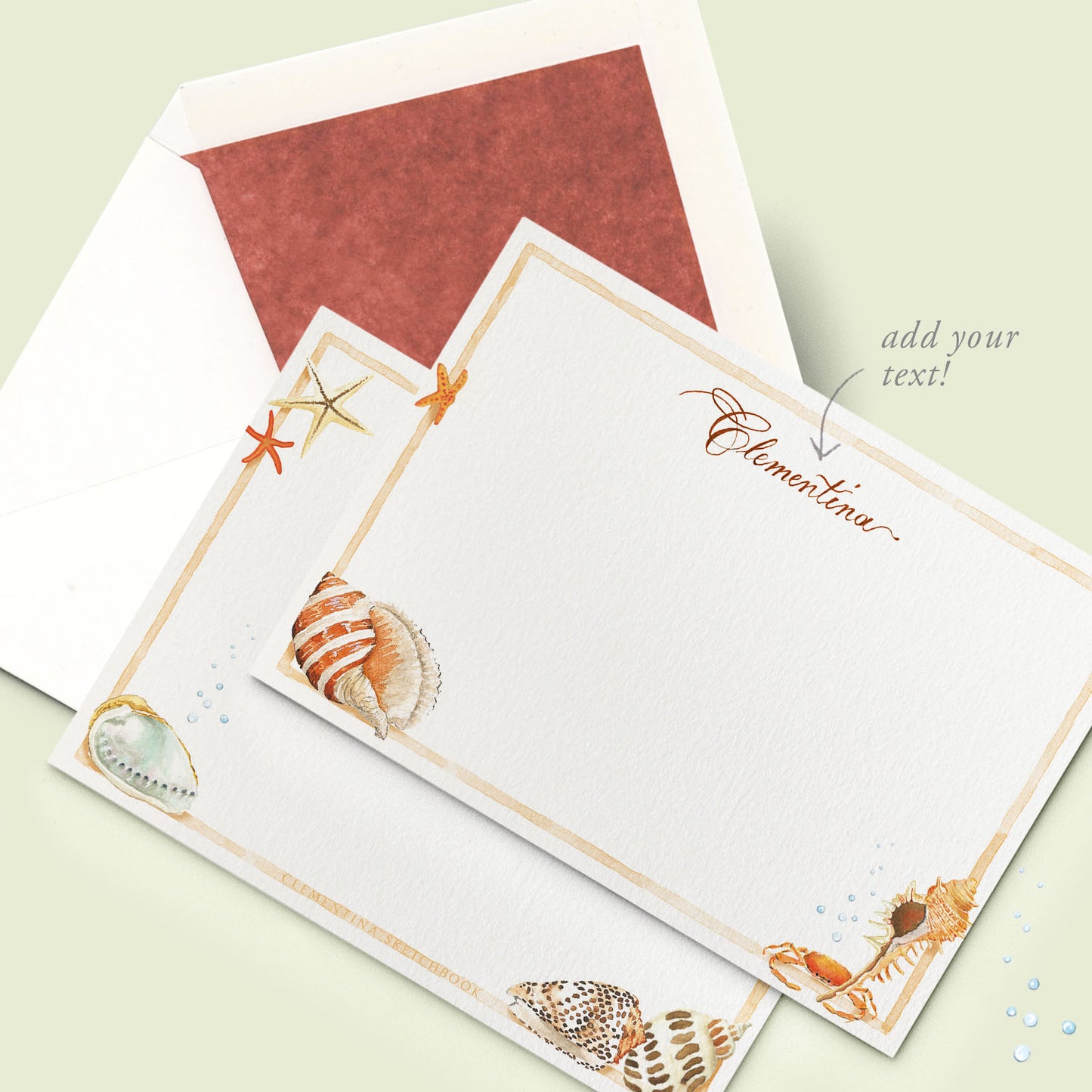 Shells on Shells Stationery Cards