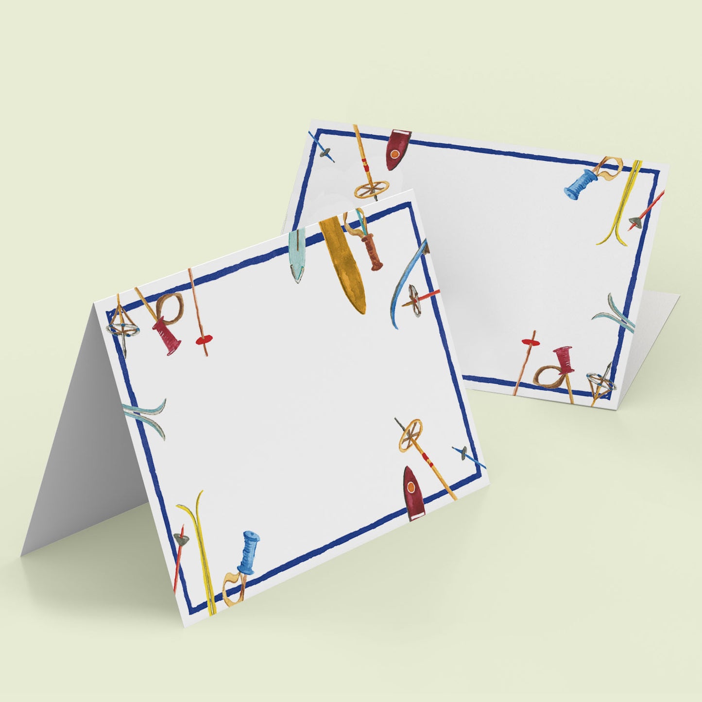 Skis Mini Personal Stationery Cards