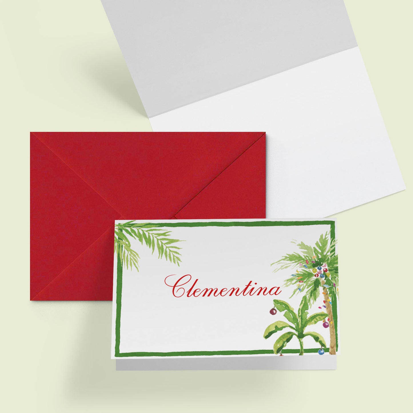Tropical Christmas Mini Personal Stationery Cards