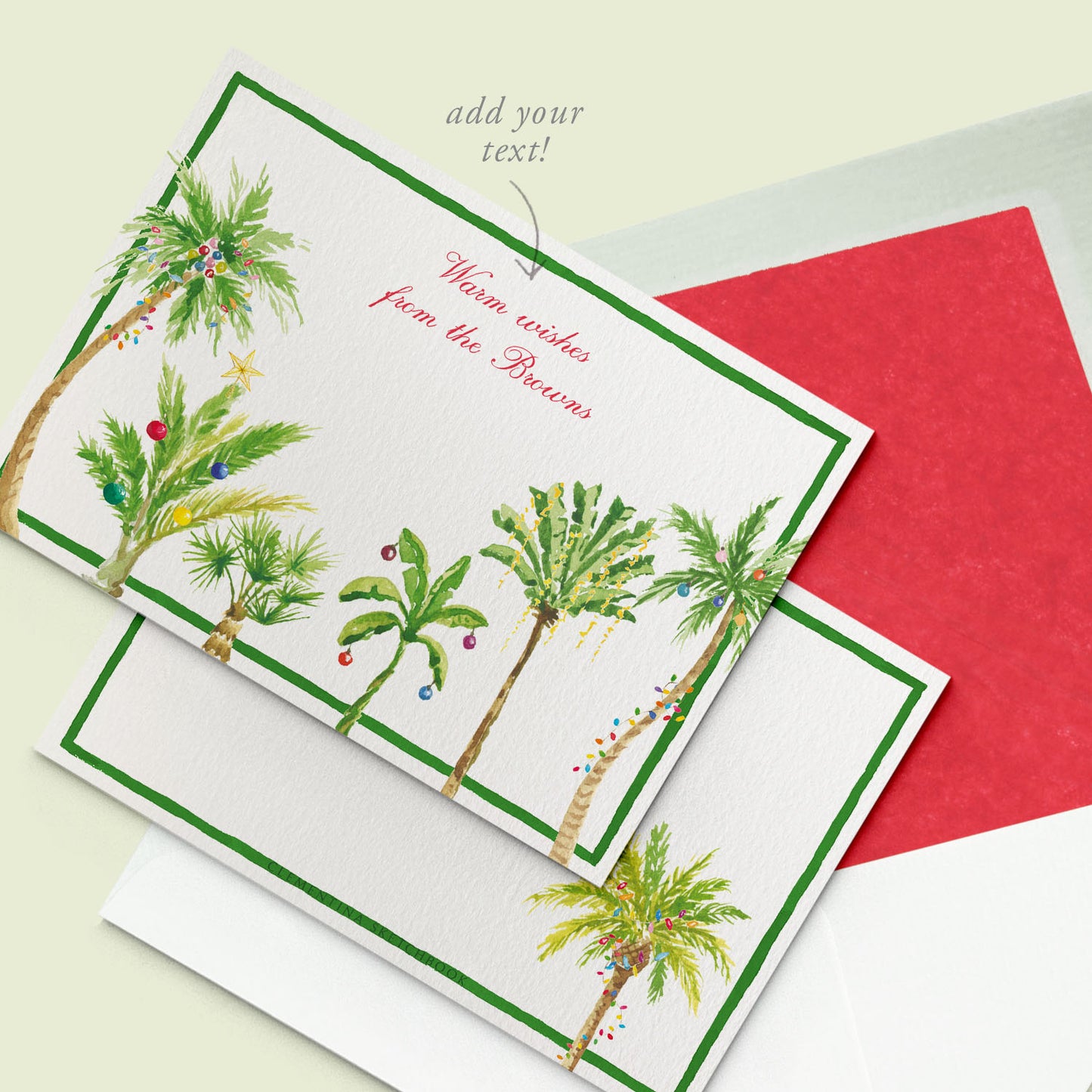Tropical Christmas Stationery Cards