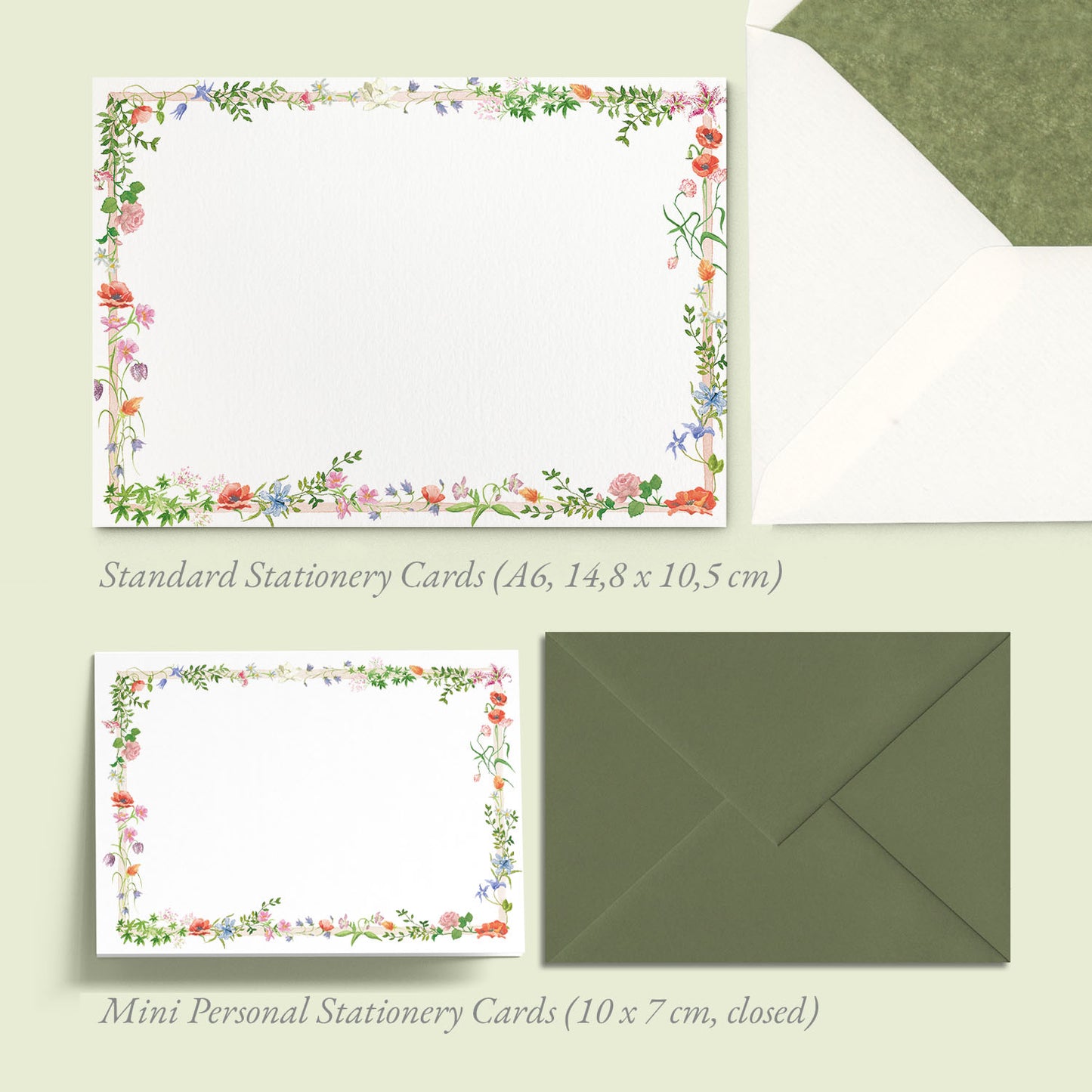Wild Blooms Mini Personal Stationery Cards