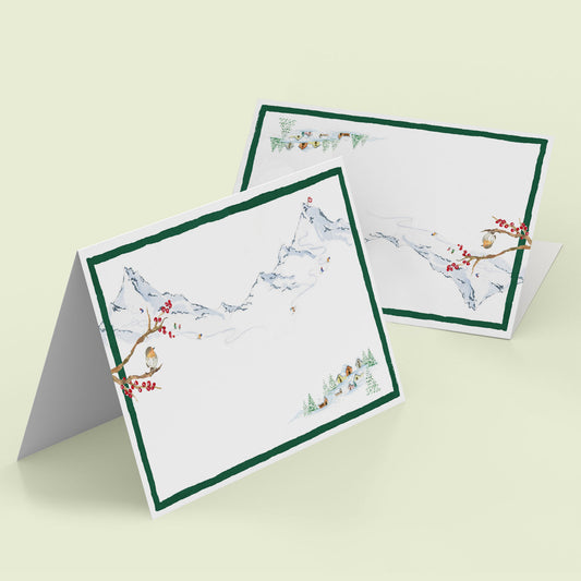 Winter Mountains Place Cards - 01