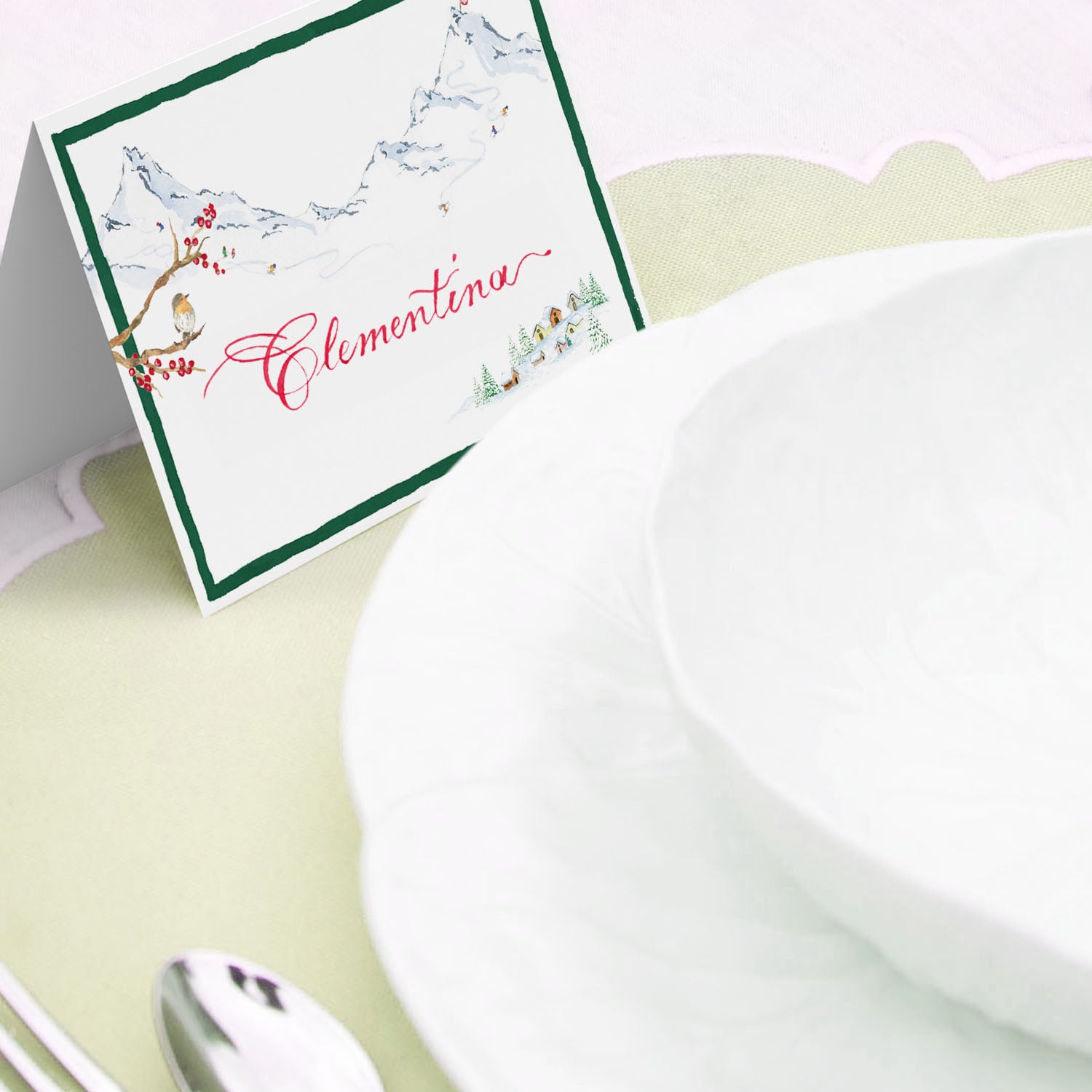 Winter Mountains Place Cards - 02