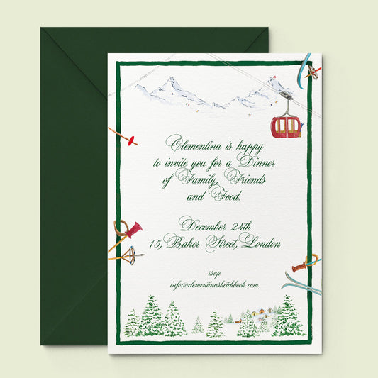 Winter Mountains Printed Invitations - 01