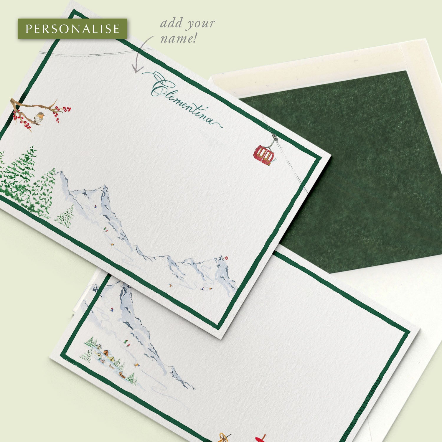 Winter Mountains Stationery Cards - 05
