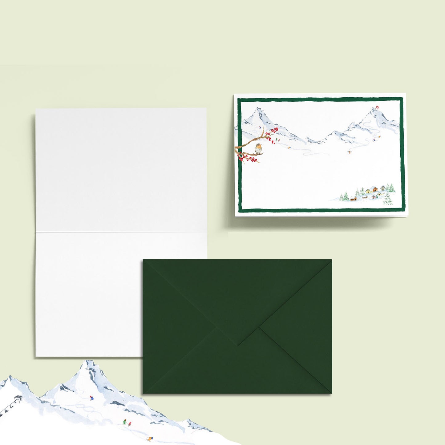 Winter Mountains Mini Personal Stationery Cards
