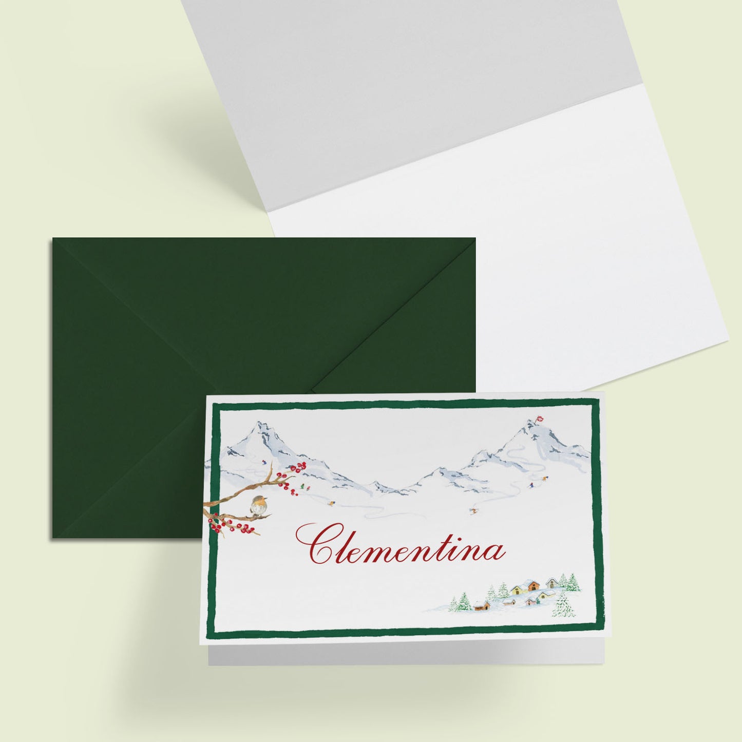 Winter Mountains Mini Personal Stationery Cards