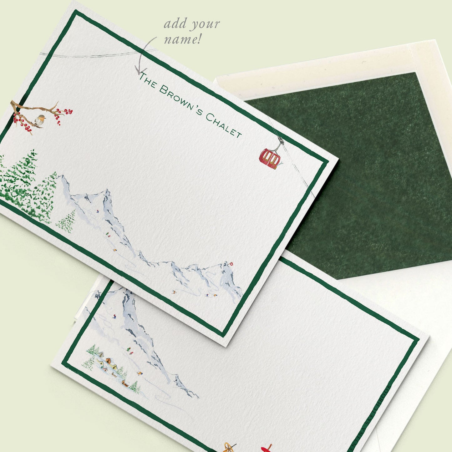 Winter Mountains Stationery Cards