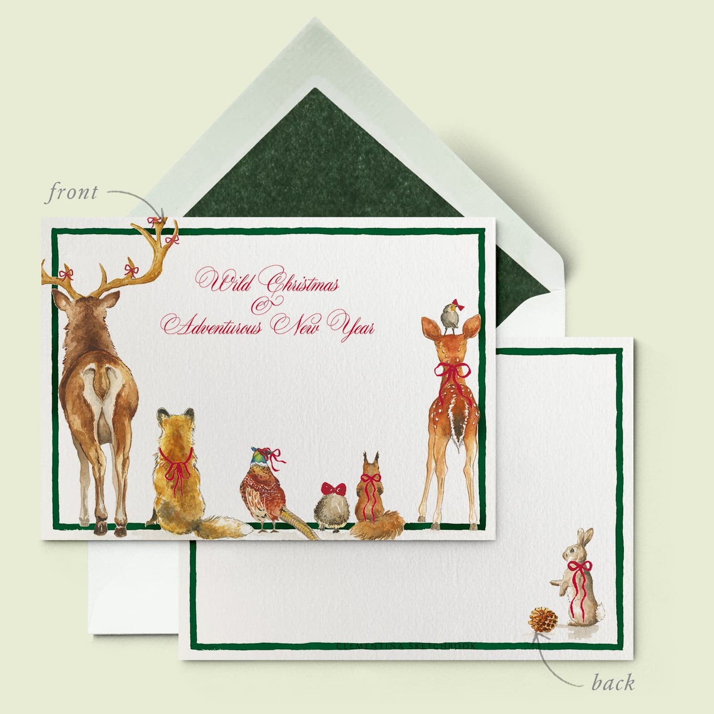 Xmas Forest Bums Stationery Cards - 01