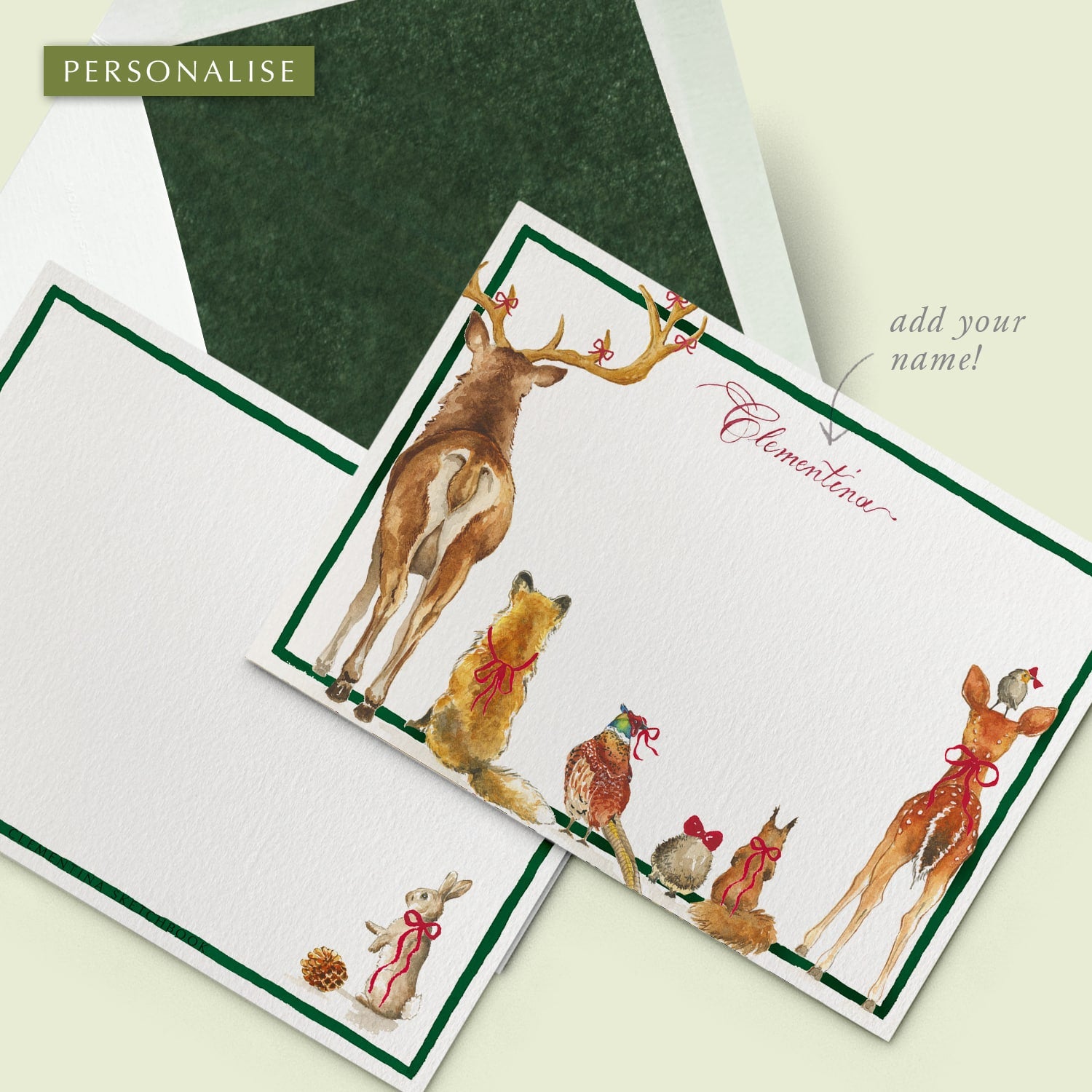 Xmas Forest Bums Stationery Cards - 05